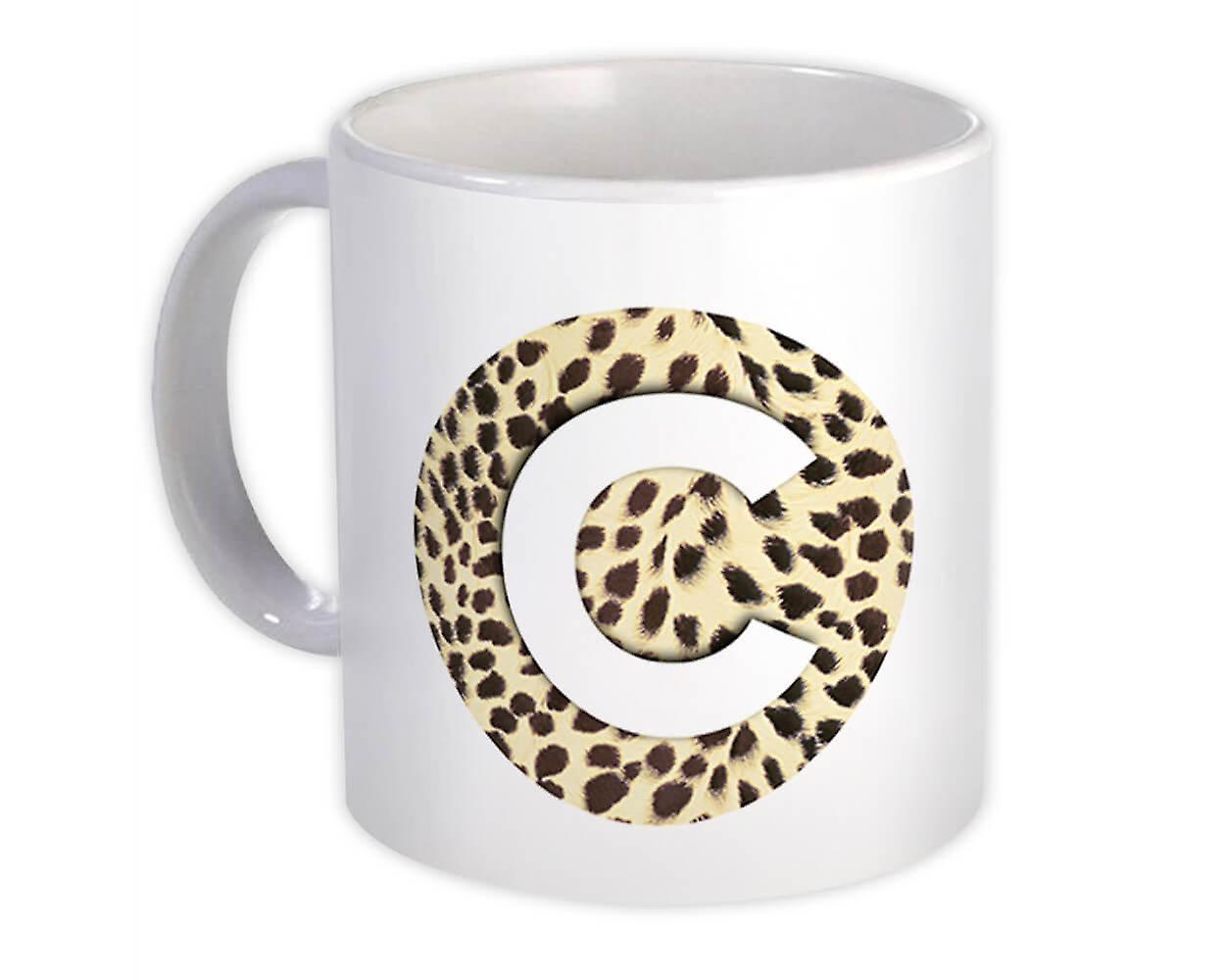 Geschenkbecher: Monogramm Buchstabe C Gepard
