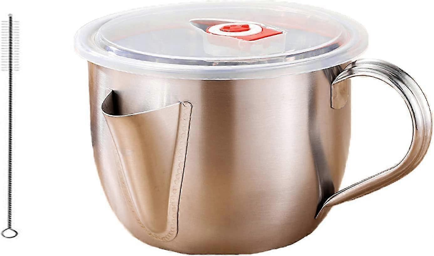 Grease Separator For Sauce Stock Strainer Stainless Steel Oil Separator Bowl Kitchen Colanders Grease Filter Separator Bowl Grease Separator With Lid
