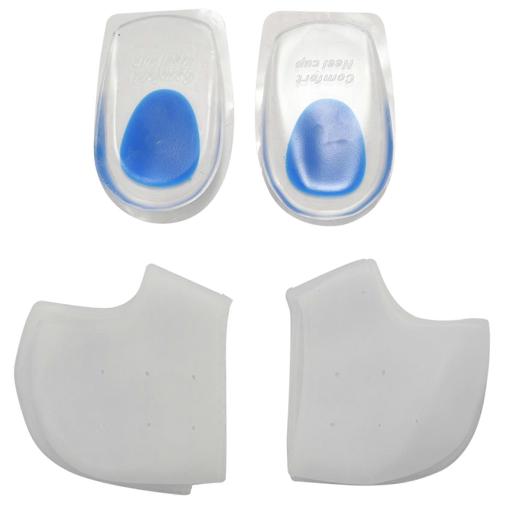 3 Pairs Heel Cups, Plantar Fasciitis Inserts Pads, Gel Heel Cushion, Silicone Heel Protectors, Great for Plantar Fasciitis, Achilles Tendinitis & Hee