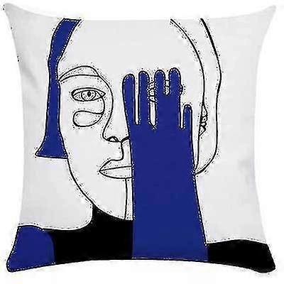 2pcs Nordic Pillowcase Ins Light Luxury Style Pillowcase Retro Art Abstract Pillow Sofa Backrest 45 Cm (oreiller Core Non Inclus) Style 16