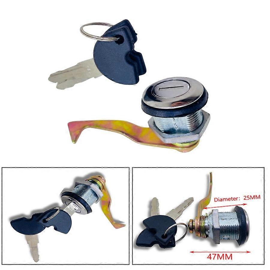 Yecnecty 1PC Motorcycle Rear Trunk Lock With 2 Keys CNC Electric Bike Tail Box Lock Scooter Part For Large Turtle King Falcon A8