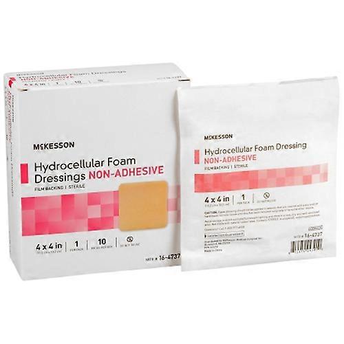 McKesson  Nonadhesive without Border Foam Dressing 4 x 4 Inch ,Box Of 10