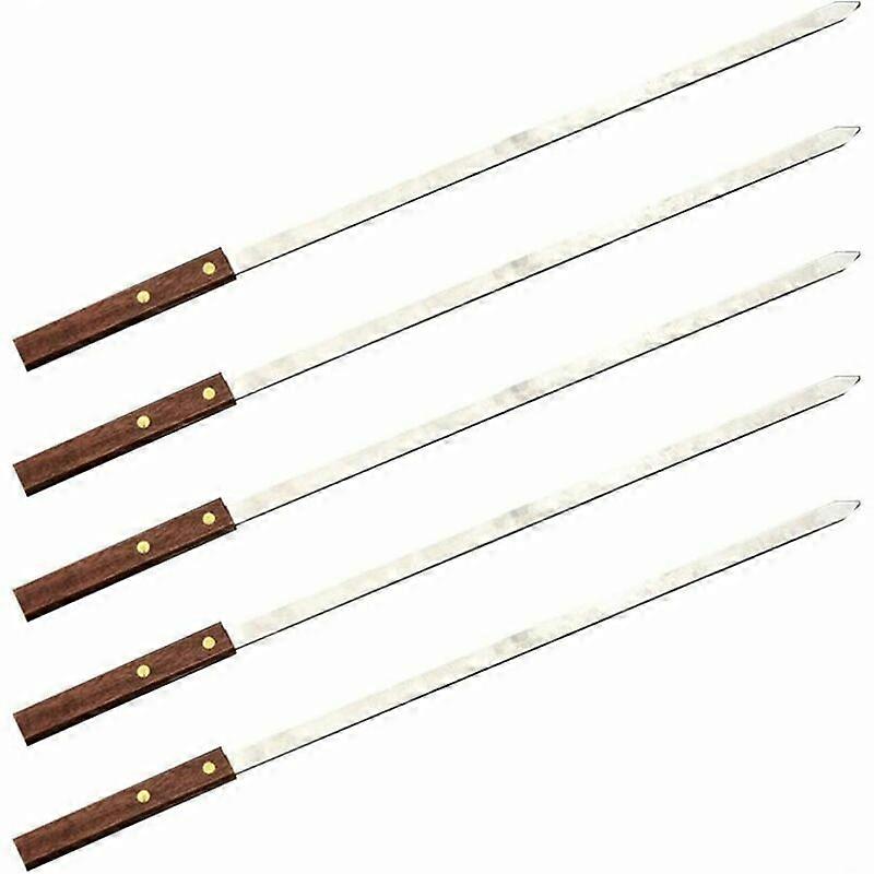 Stykker Rustfritt stål Grillspyd Flate grillspyd BBQ gjenbrukbare pinner Sterke solide grillpinner Kjøttspyd Grill Flat