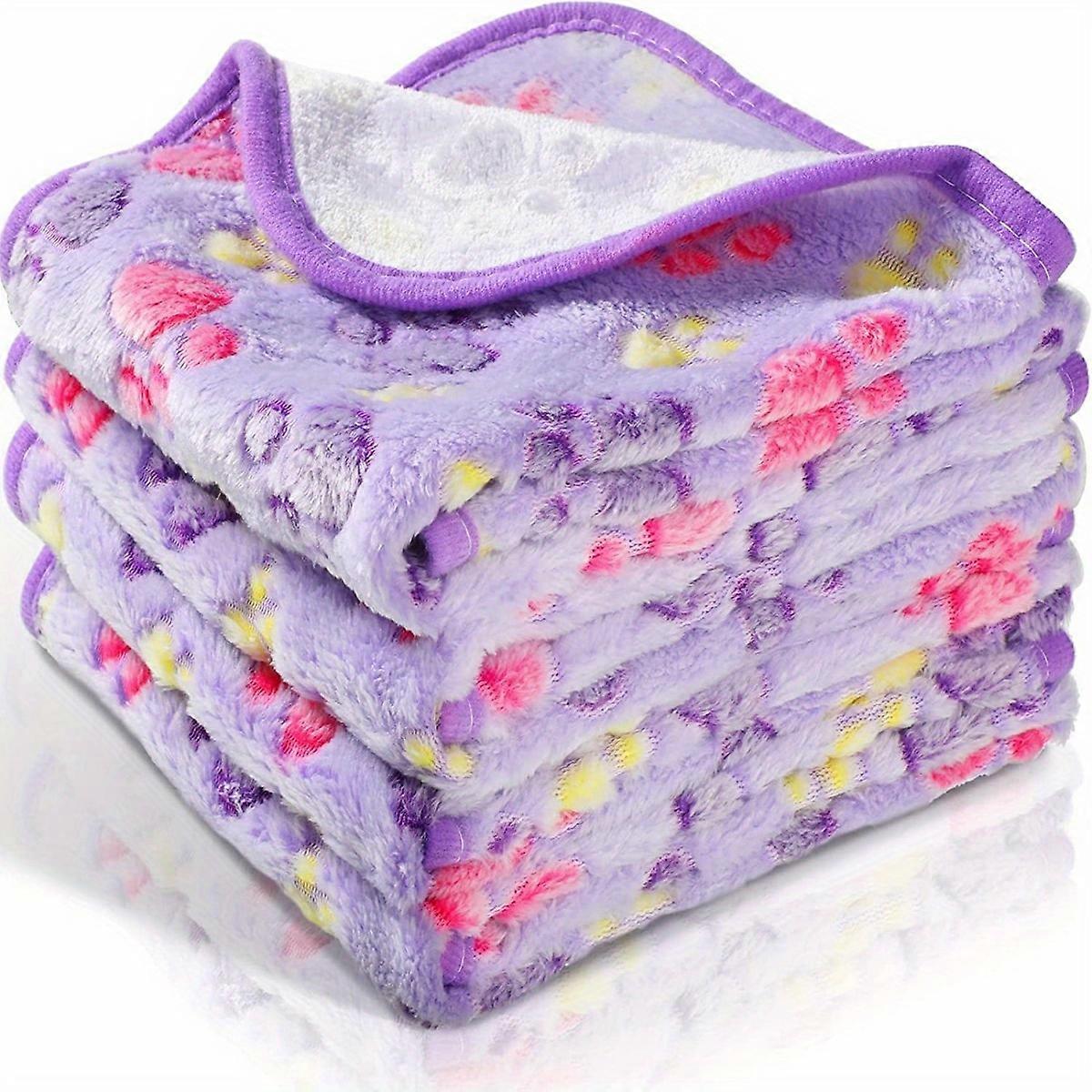 1 Set Of Pet Blankets, Dog And Puppy Blankets, Paw Print Wool Blankets Suitable For Small And Medium-sized Pet Dogs And Cats, Warm And Soft Sleep Pads