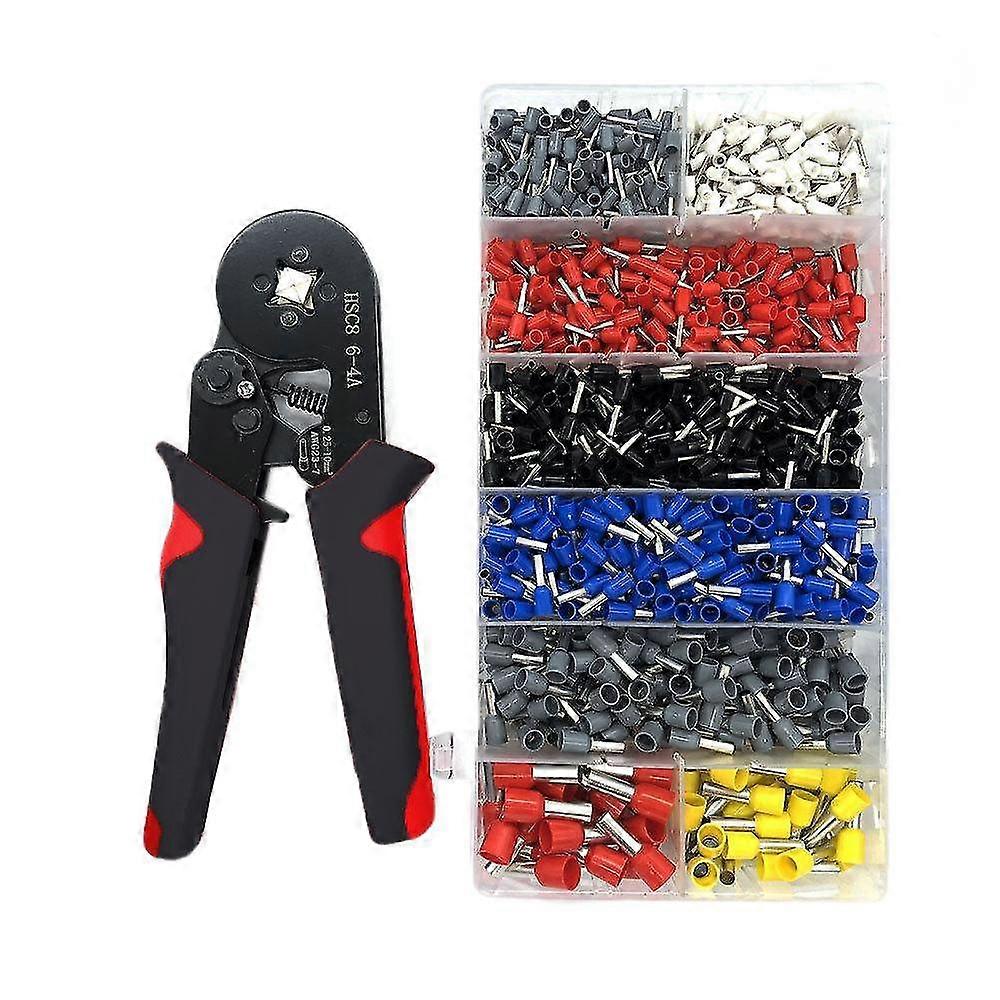 Ferrule Crimping Tool Kit, Professional Self-adjustable Ratchet Wire Crimping Tool With Wire Connectors Kit.