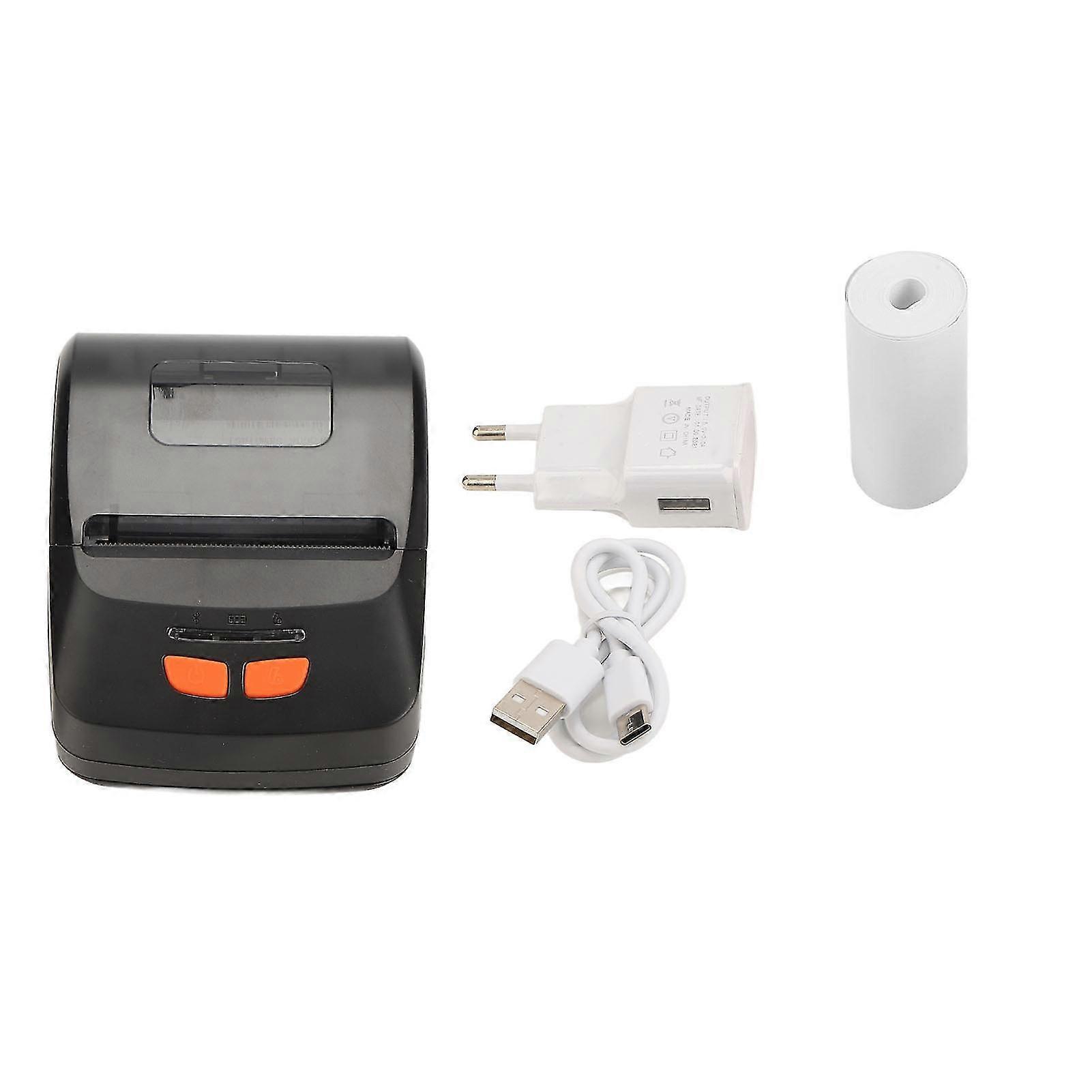 Wireless Portable Thermal Printer with TYPE C Interface for Fast Printing of Shipping Labels - Black