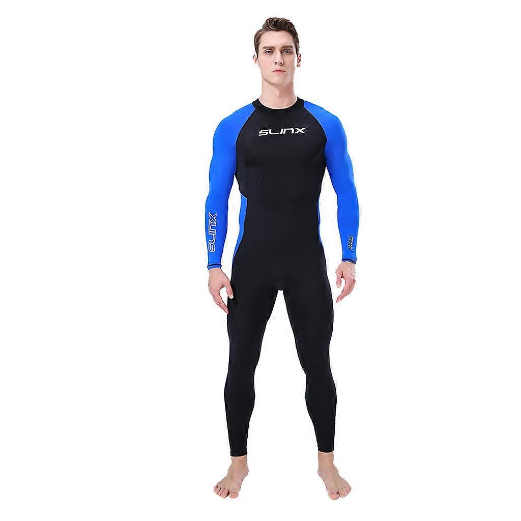 蓝色男士潜水服超弹力潜水服游泳冲浪浮潜 L