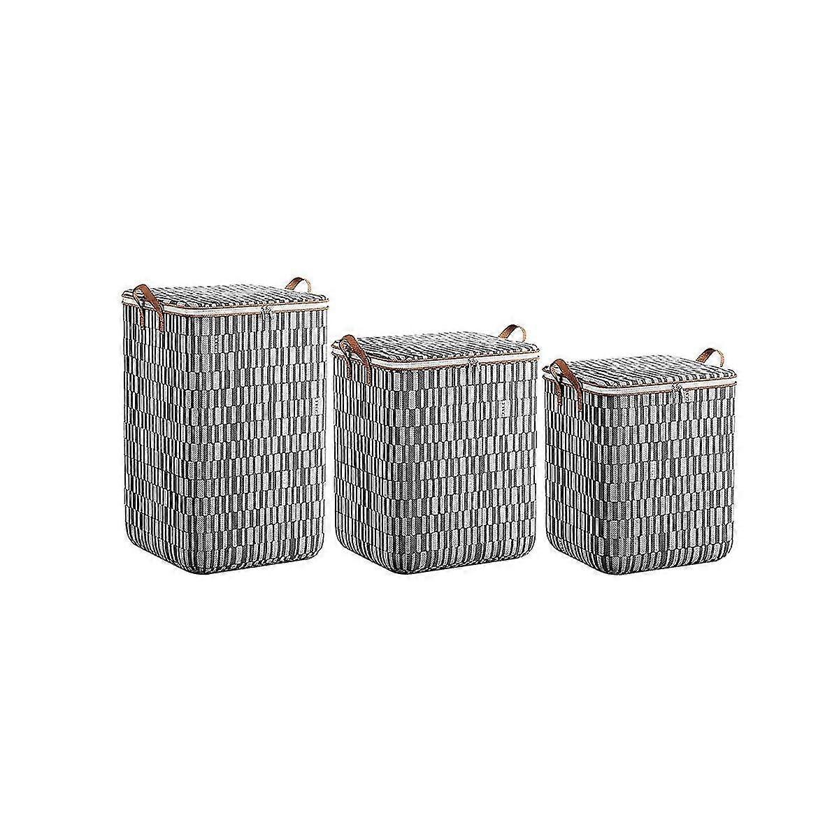 Portable Clothes Storage Bag Wardrobe Sorting Storage Box, Double Zipper Closure And Reinforced Han