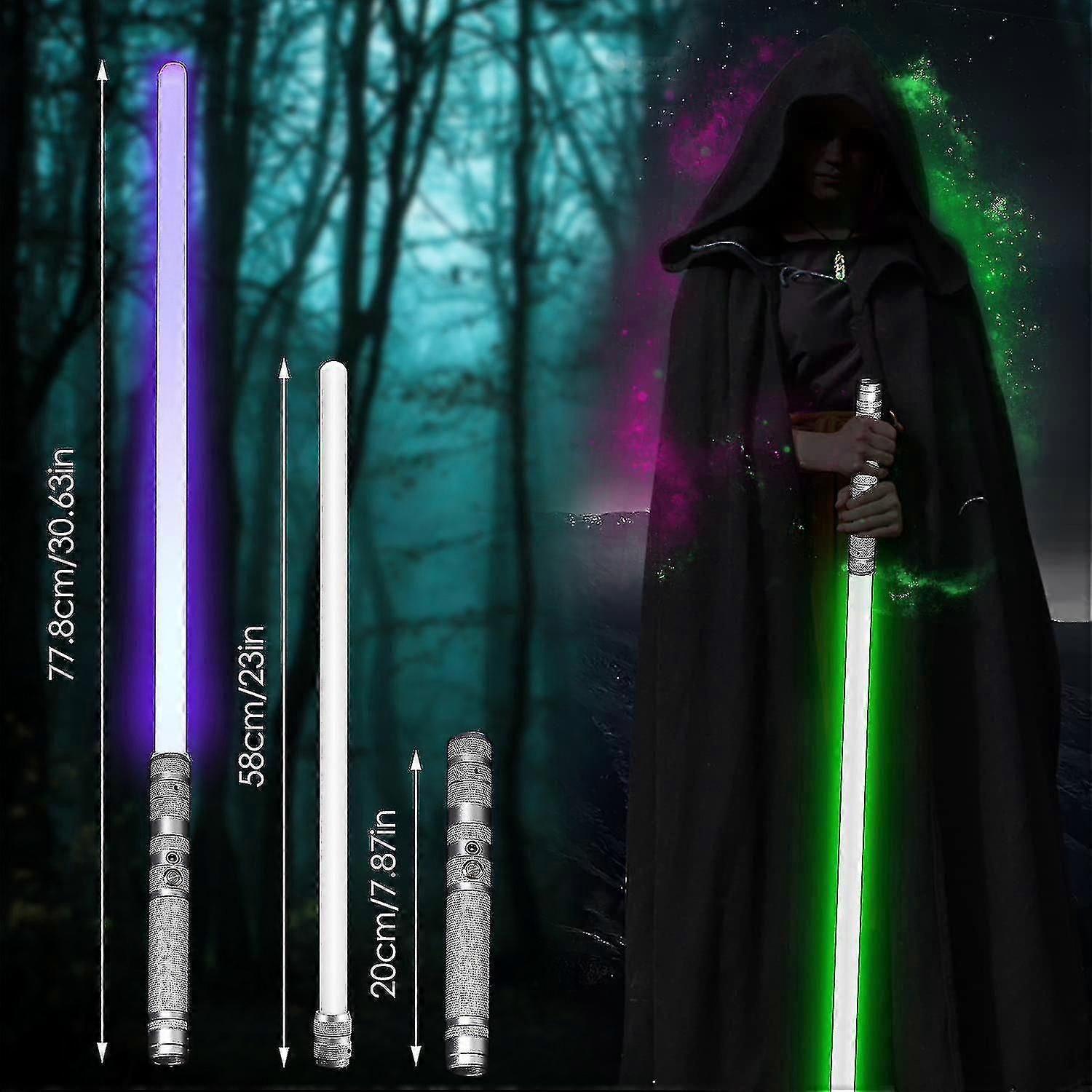 RGB Lichtschwert Mit Sound - 11 Farben Metallgriff USB Aufladbar