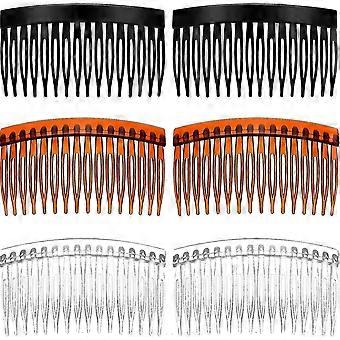6 Pieces Hair Combs Slide Tortoise Smooth Hair Comb