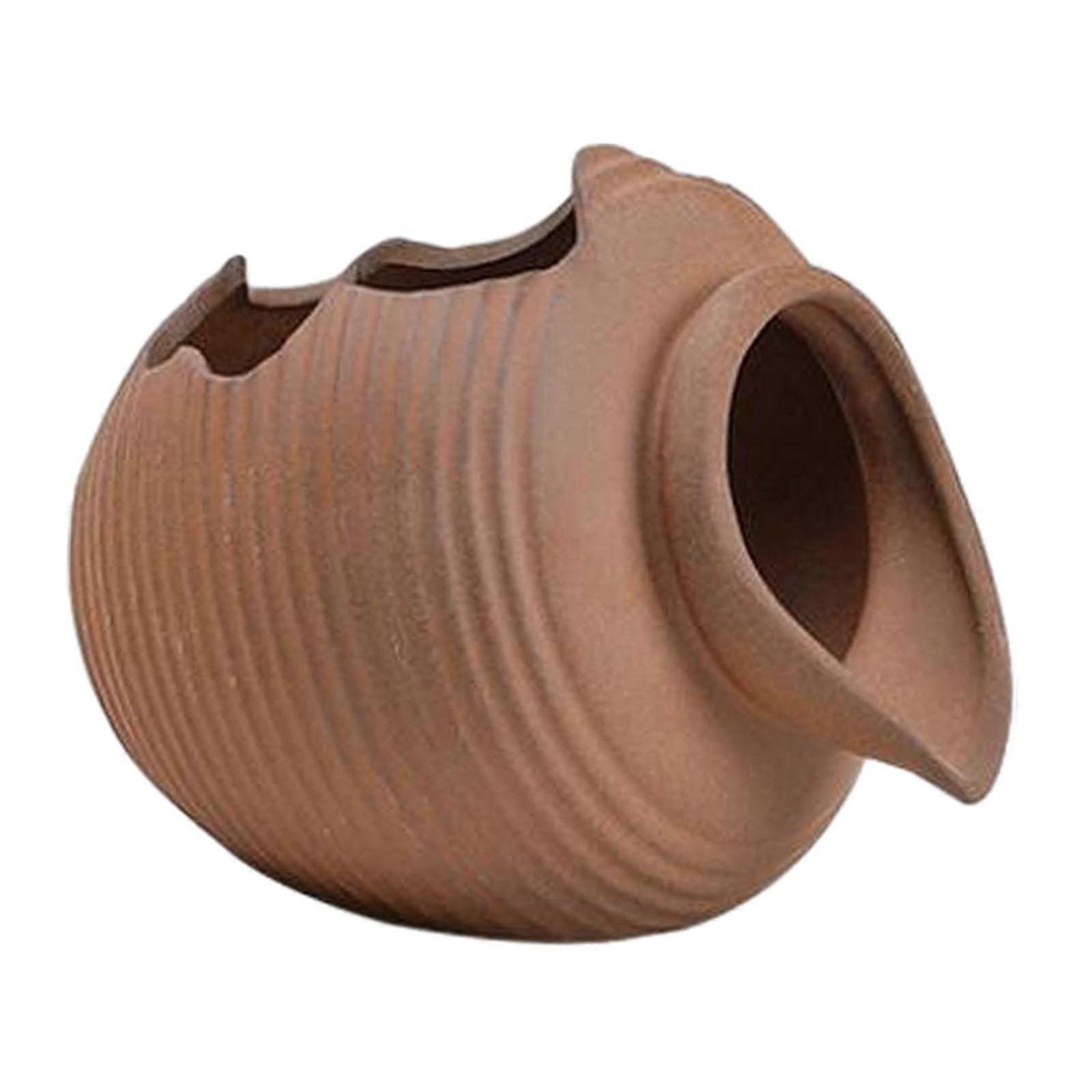 ウォーターファウンテンジャーホームオフィス用粘土ポットフローイングウォーターオーナメントイエロー