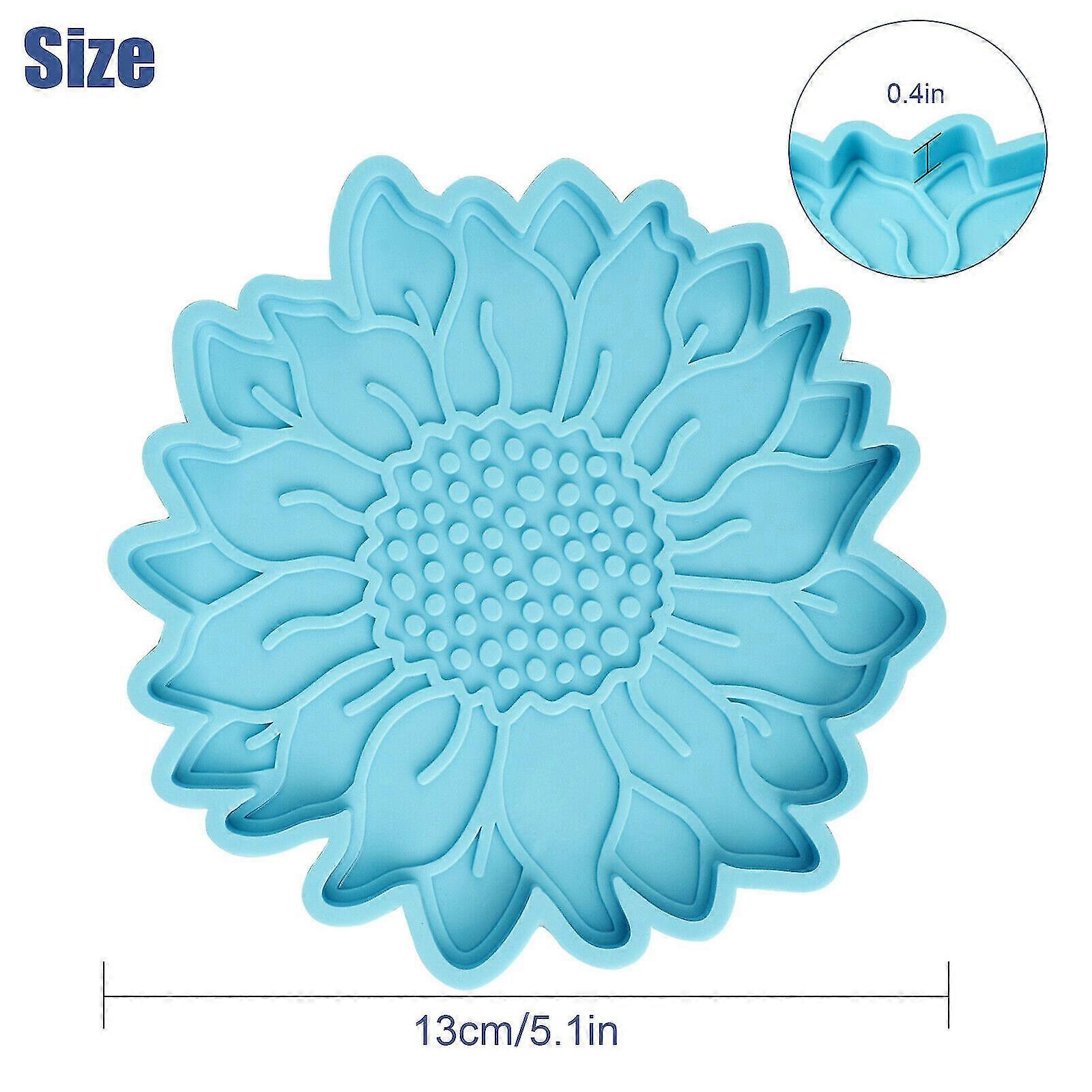 Silicone Sunflower Coaster Resin Mold Epoxy Casting Making Mould DIY Craft Tool