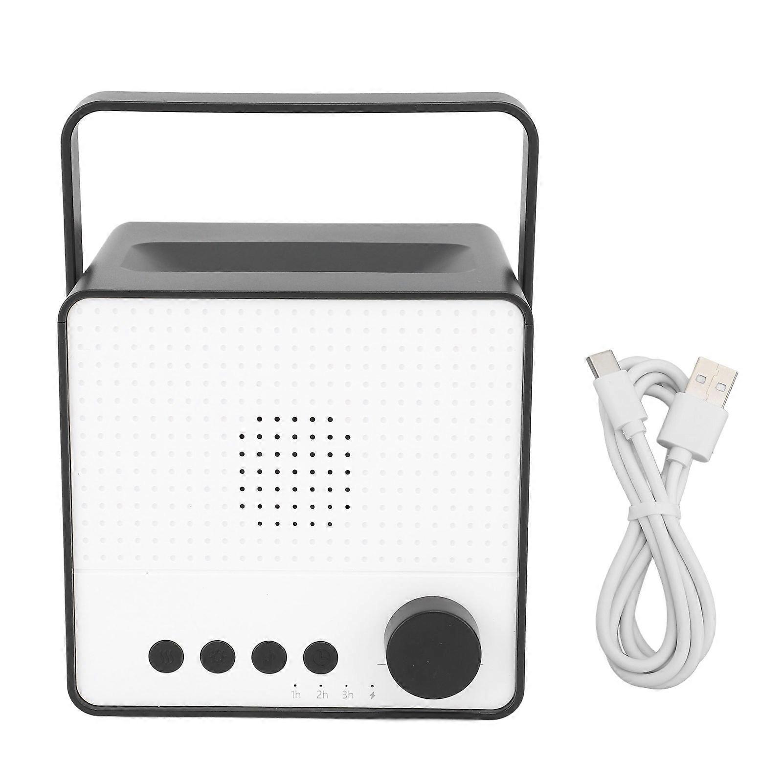 Diffusor für ätherische Öle mit Flamme, mit Bluetooth-Lautsprecher, USB, multifunktionaler Aromadiffusor mit weißem Rauschen, Luftbefeuchter für Schlafzimmer und Büro