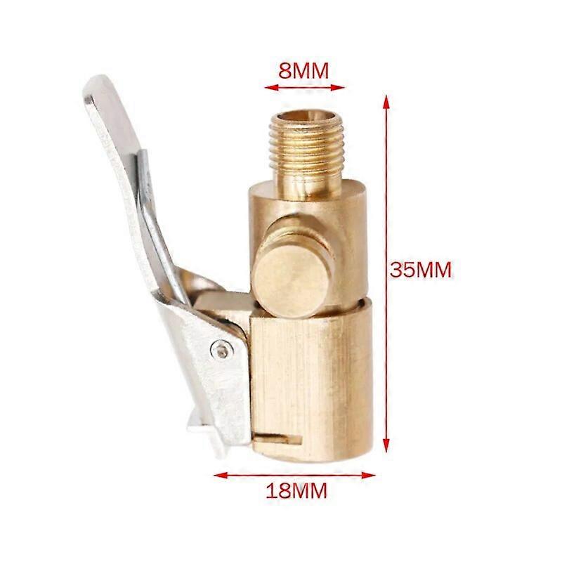Portable Inflatable Pump for Car Tire Air Chuck Inflator Pump Valve Connector Clip-on Adapter Car Brass 8mm Tyre Wheel Valve-Motor Vehicle Wheel Parts