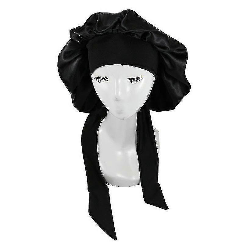 Bonnet en soie Satin Bonnet pour dormir Bonnet avec cravate Band Night Cap