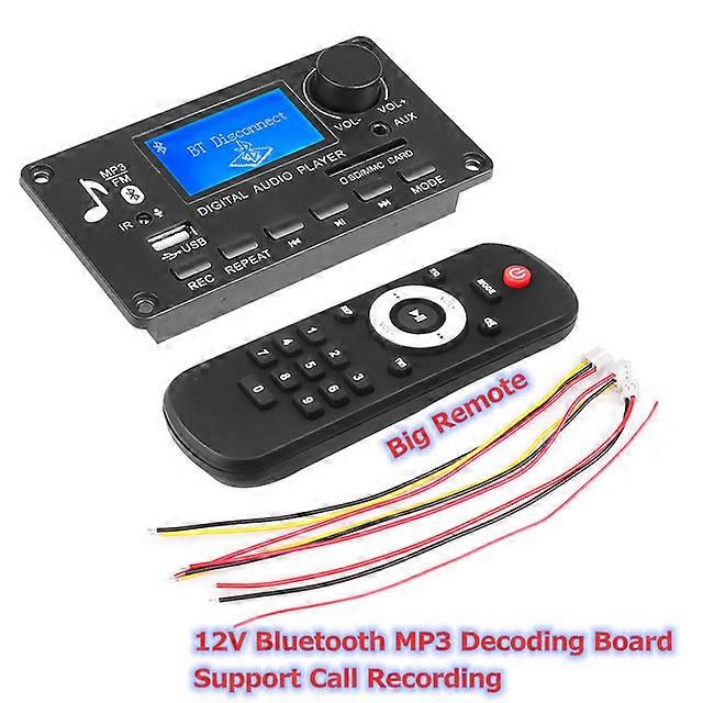 Kebidu MP3 Decoder Board 12V Car Audio Receiver Bluetooth 5.0 MP3 Player USB TF USB FM Radio Module Support Recording Function