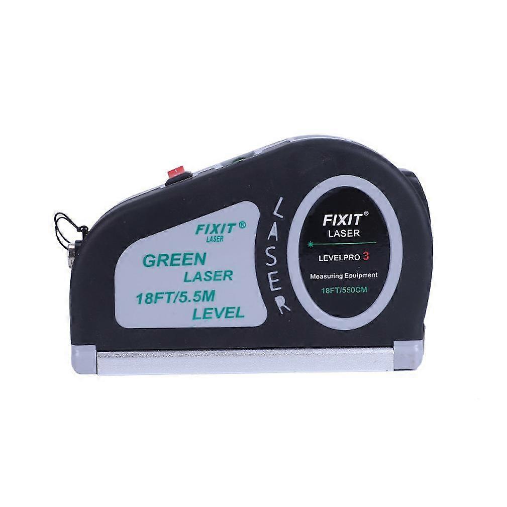 5.5M Multifunctional Self-Leveling Green Laser Level with Tape Measure Dual Lines Rechargeable with 2 Bubble Vials