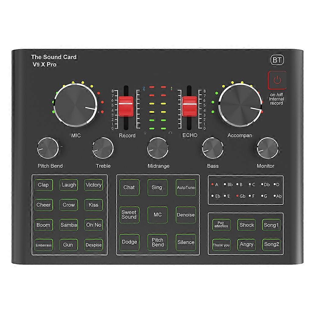 V9X Pro Computer Live Broadcast Sound Card for Microphone Streaming Recording