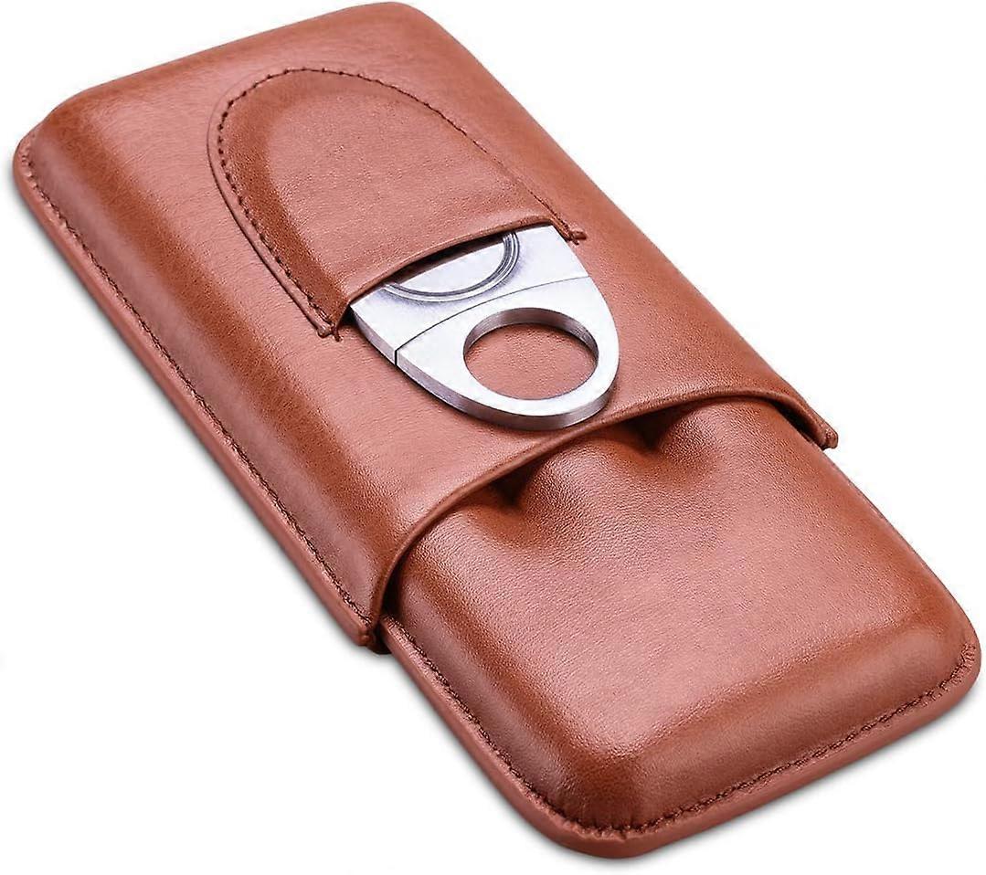 Leather cigar case Travel cigar case for 3 cigars