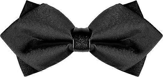 Men's Solid Color Pointed Collar Pre-Tied Bow Tie