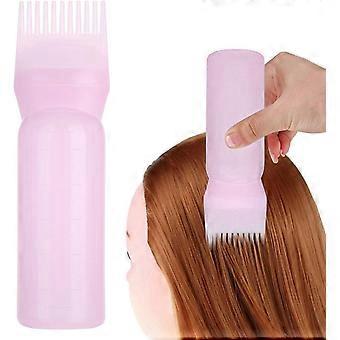 (Roze) 3-delige Blotter fles - haarverf applicator kam - essentiële haarkleuring Tools - haarwortel applicator kam, haarverf fles