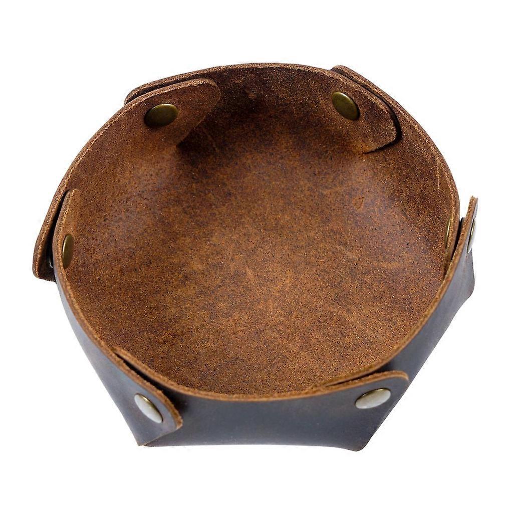 Valet-Tray Leather Dice Tray-Desktop Storage Box EDC-Dump Bandeja para Wallet Coins