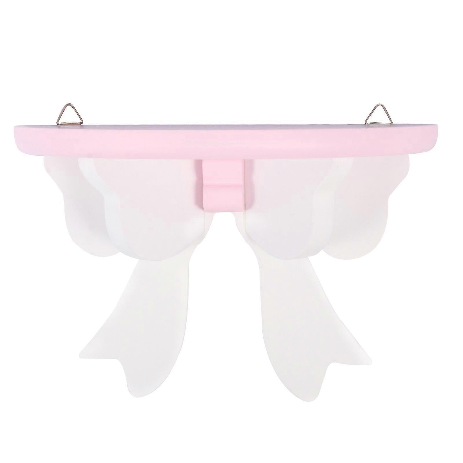 1 قطعة عملي داخلي مثبت على الحائط رف Bowknot ديكور رف تخزين خشبي