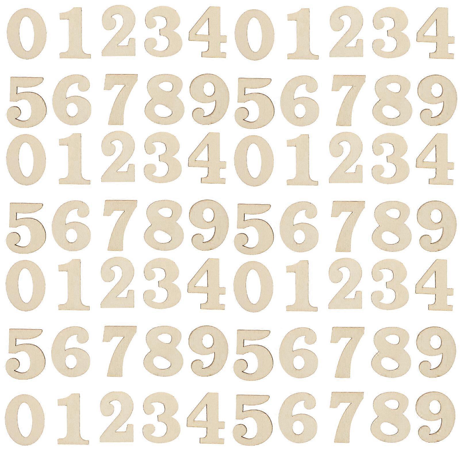 100pcs Wooden Clock Numbers Pretty Arabic Numbers Practical Clock DIY Decors
