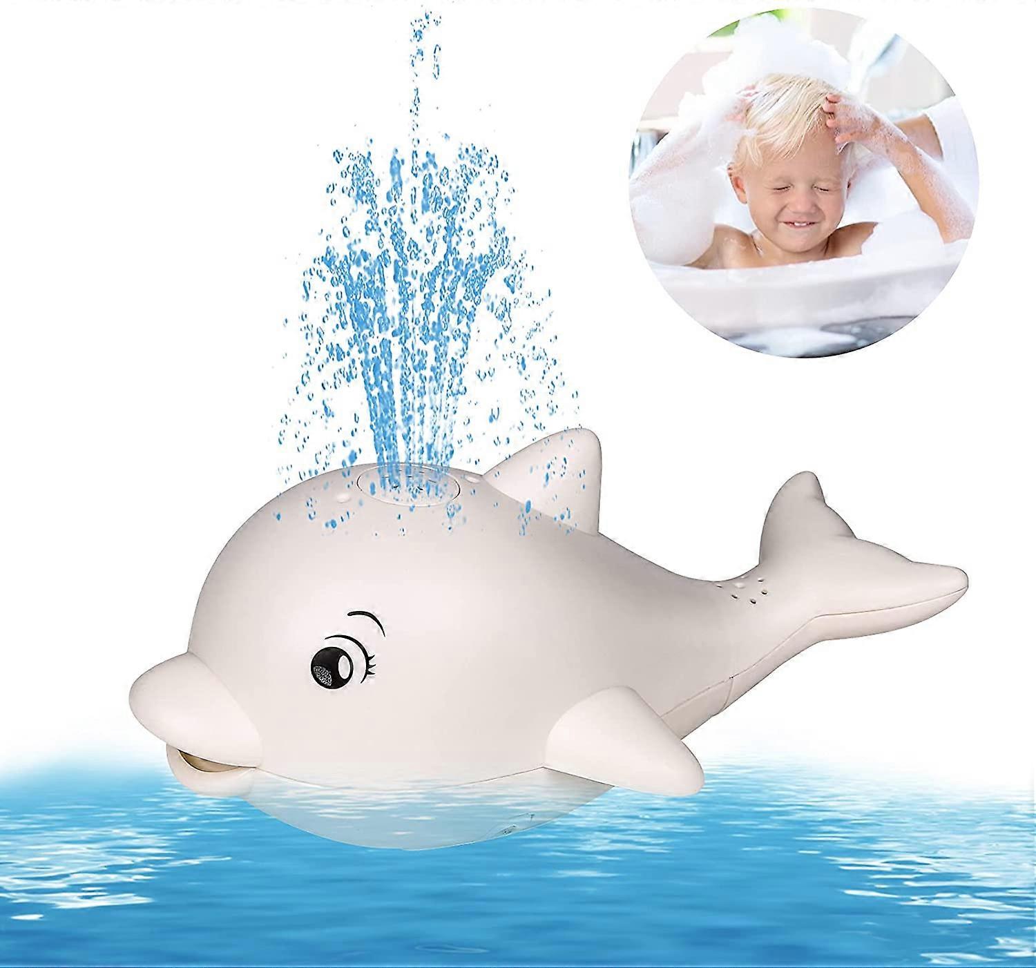 赤ちゃんのお風呂のおもちゃ、幼児の赤ちゃんのためのイルカ自動スプレーウォーターバスタブおもちゃ、スプリンクラー音楽カラフルなライト赤ちゃんの水スプリンクラープレイボール入浴うんち
