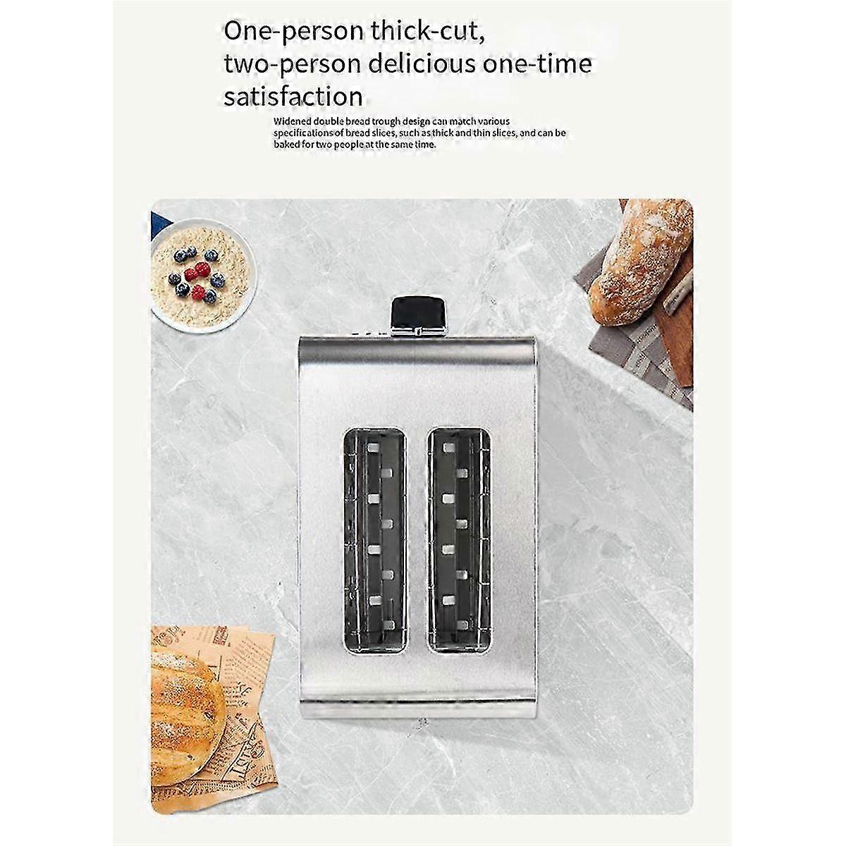 2 Slice Toaster With Auto Shut Off - Extra Wide Slots And Removable Drop-down Crumb Tray With Cancel Eu Plug