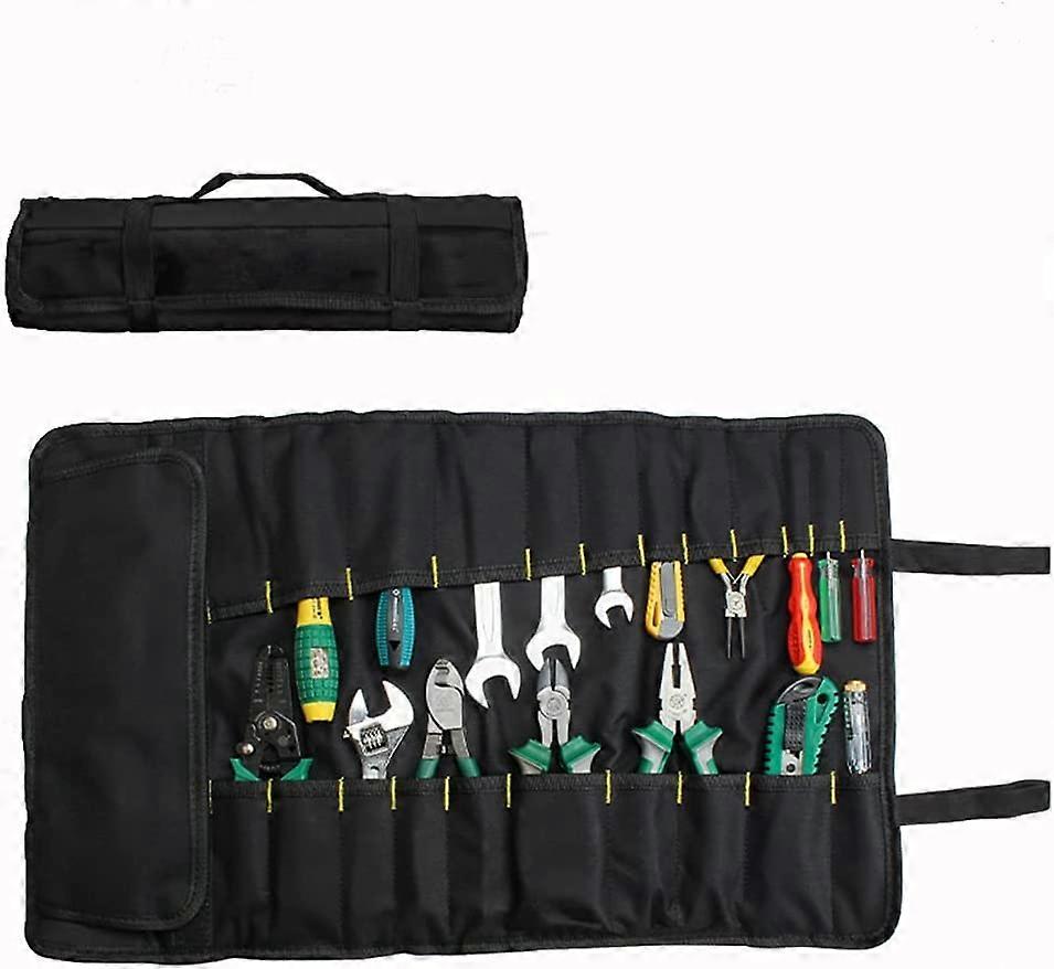 Tool Roll Bag, 37 Pocket Tool Bags, Multi-Purpose Tool Roll Up Bag, Tool Wrap Roll Organisers, Portable Tool Pouch, Screwdriver Spanner Roll Tools Sto