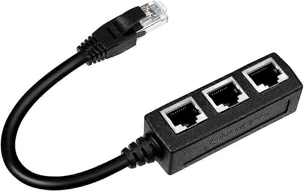 RJ45 Ethernet-kabelsplitter, 1 til 3-kabel Ethernet-splitter for Super Cat5, Cat5e, Cat6, Cat7 LAN Ethernet