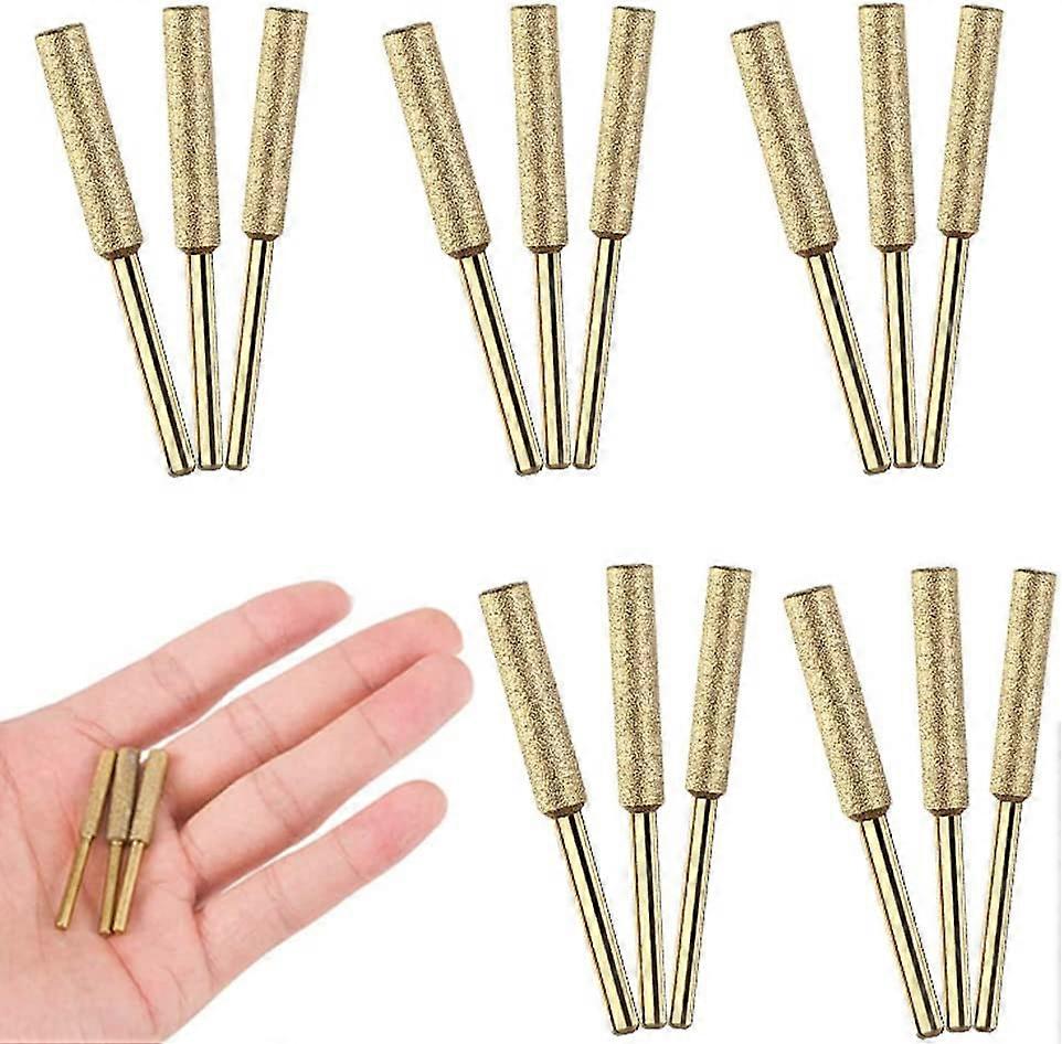 18PCS Diamond Chainsaw Sharpener Bits,3 Sizes Titanium Plated Sharpening Wheels for Electric Chainsaw Sharpener(5/32'', 3/16'', 7/32'')
