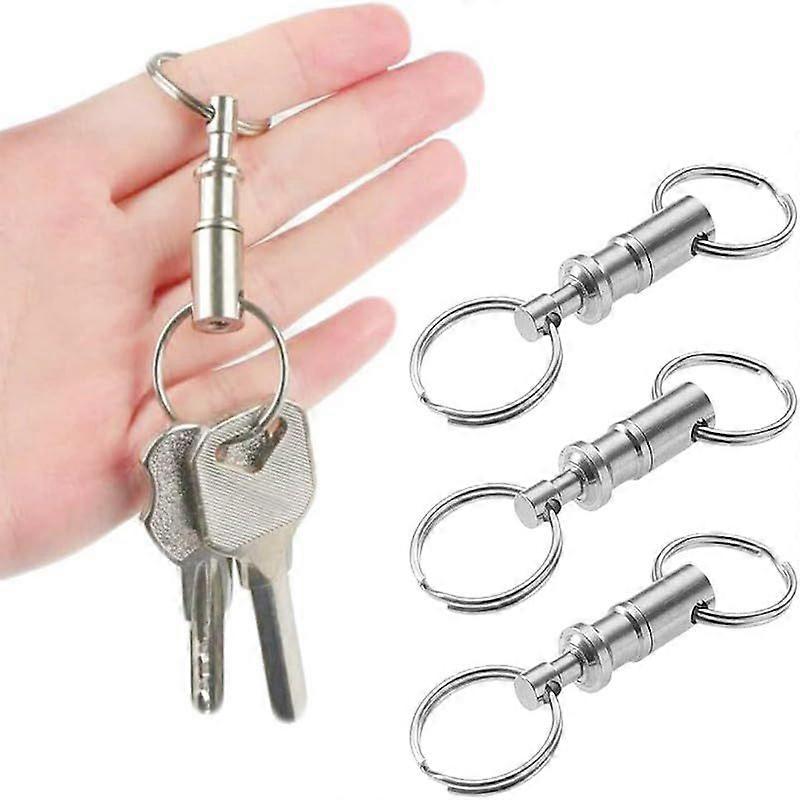 10pc Quick Release Detachable Keychain Dual Pull Apart Key Chain Spring Split Snap Separate Double Key Ring  DIY Crafts Accessories
