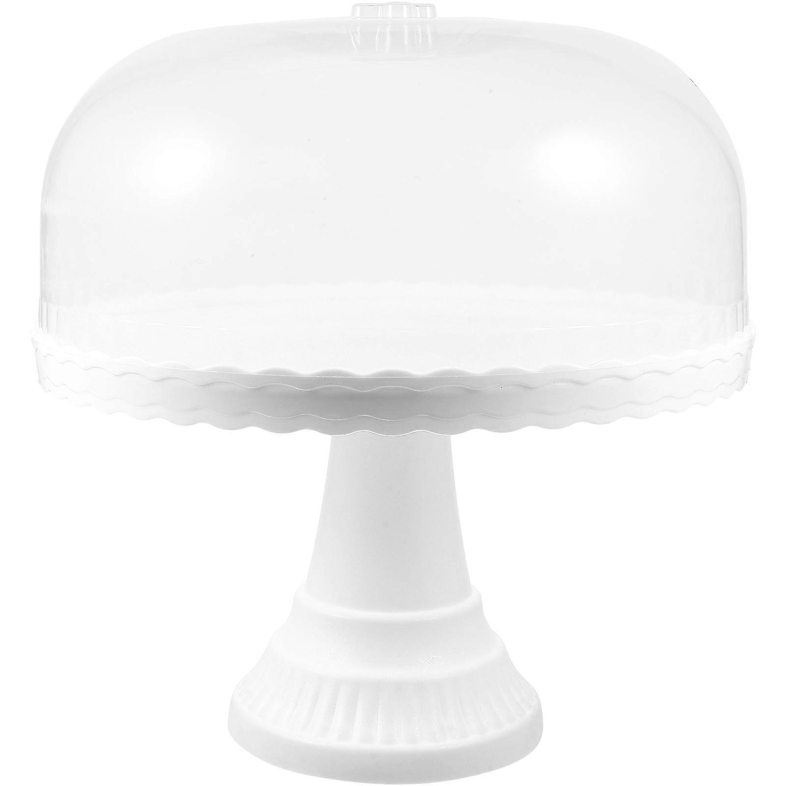 Cake Plate with Dome Lid Cake Cupcake Holder Serving Platter Dessert Display Plate