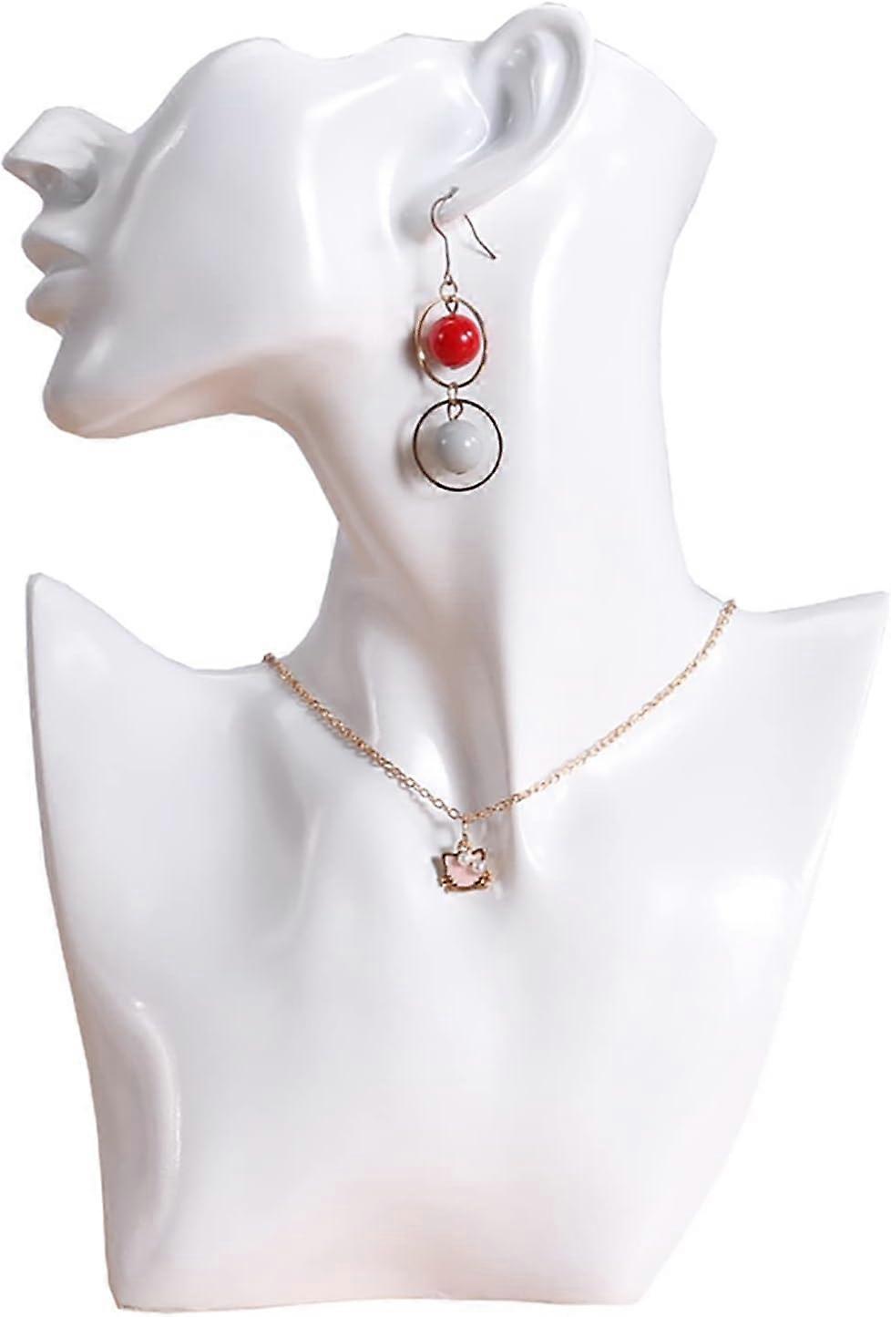 Smycken Skyltdocka Byst Skyltdocka Huvud Byst Stativ Halsband Örhänge Hållare Smycken Set Arrangör