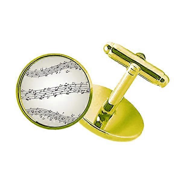 エレガントブラックミュージック5ルスタッフスタッズドビジネスメタルカフリンクスゴールデン