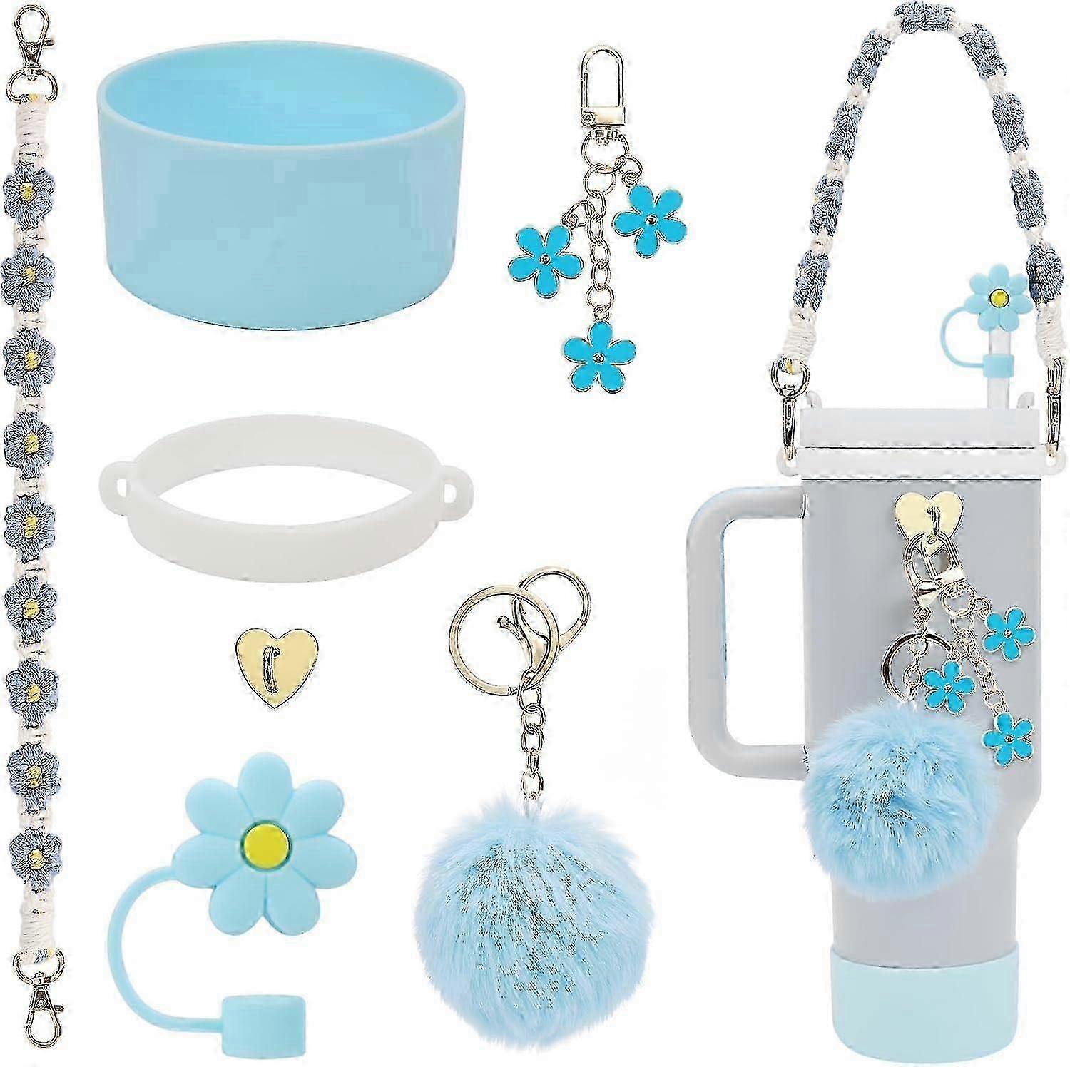 (C) Stanley Cup Accessoire Set - Waterfles Handvat Riem, Siliocne Stanley Cup Boot, Stanley Charms Stanley Cup 40 oz Tumbler