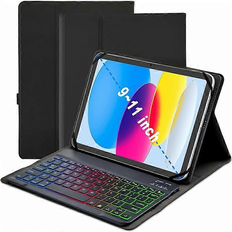 TY3316 9-11 inch Tablet Universal Backlit Bluetooth Keyboard Leather Stand Case