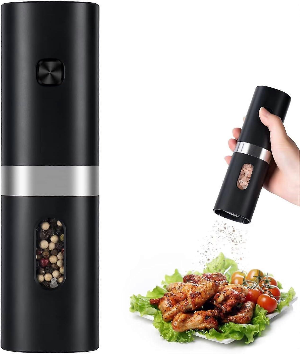 Automatic Pepper Grinder with One-Hand Control, Adjustable Coarseness, Battery Operated for Effortless Seasoning