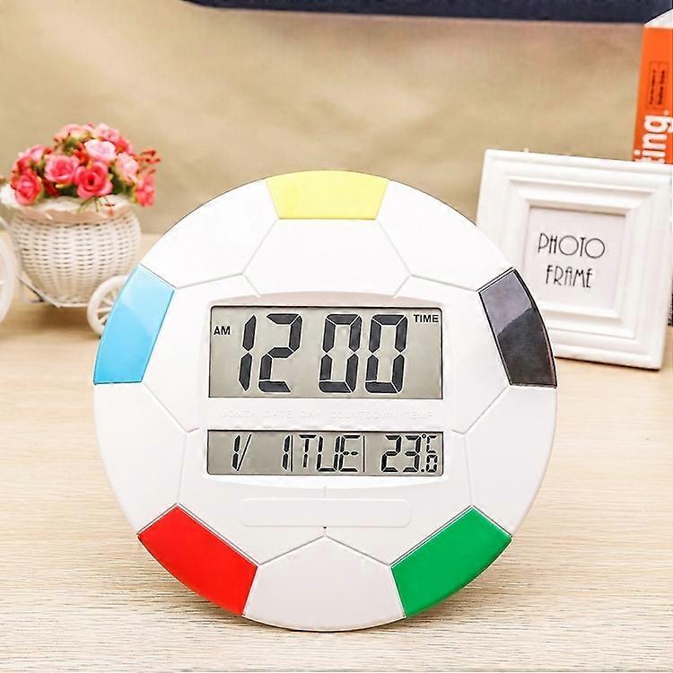 3888 Calendar Electronic Wall Clock LCD Round Wall Clock