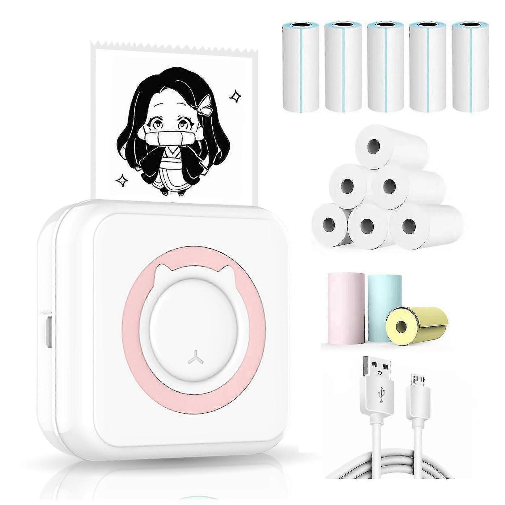 Mini Pocket Sticker Printer, Bluetooth Wireless Portable Mobile Printer Machine Thermal Printer For Notes, Memo, Photo, Pocket Label Receipt Printer C