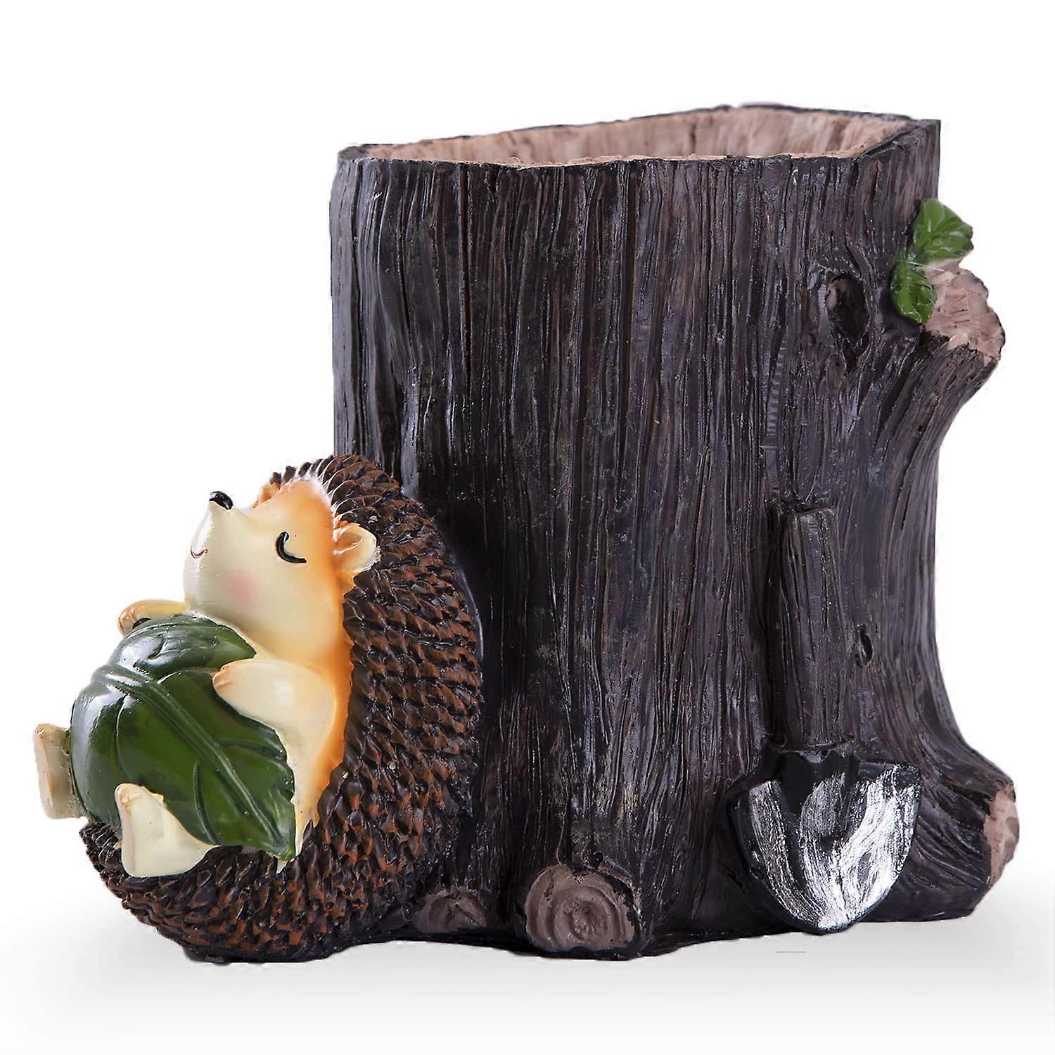 Cute Resin Hedgehog Desk Organizer for Pens Toothbrushes