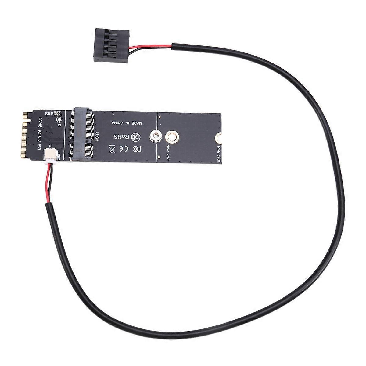 NGFF M.2 A+E Key to NVMe PCI-E SSD Port Converter Adapter for AX200 AX210 8265 7260AC WiFi BT Wirel