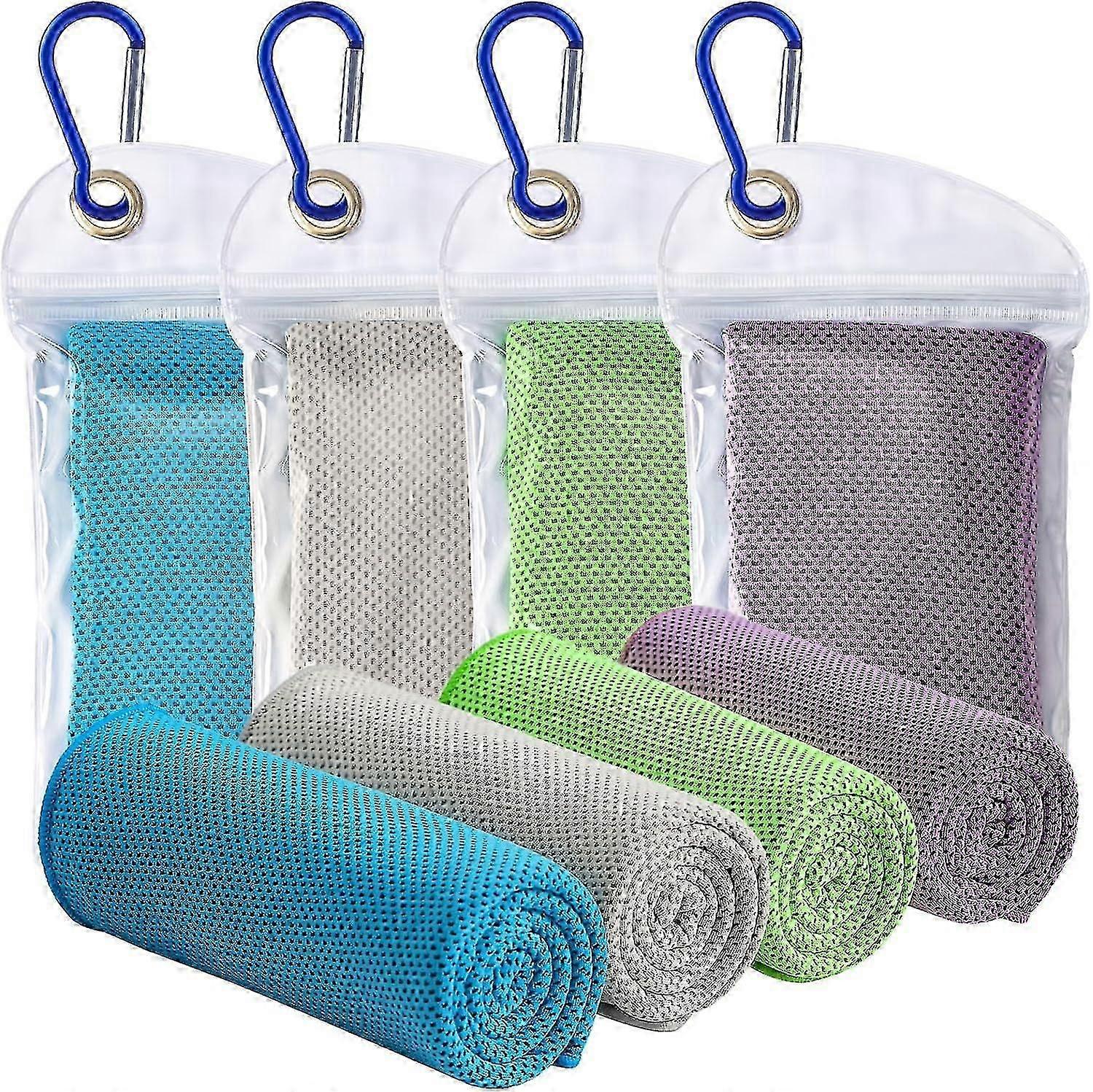 Cooling Towel 4-Pack - 90x30cm Soft Breathable Microfiber Cooling Towels fast