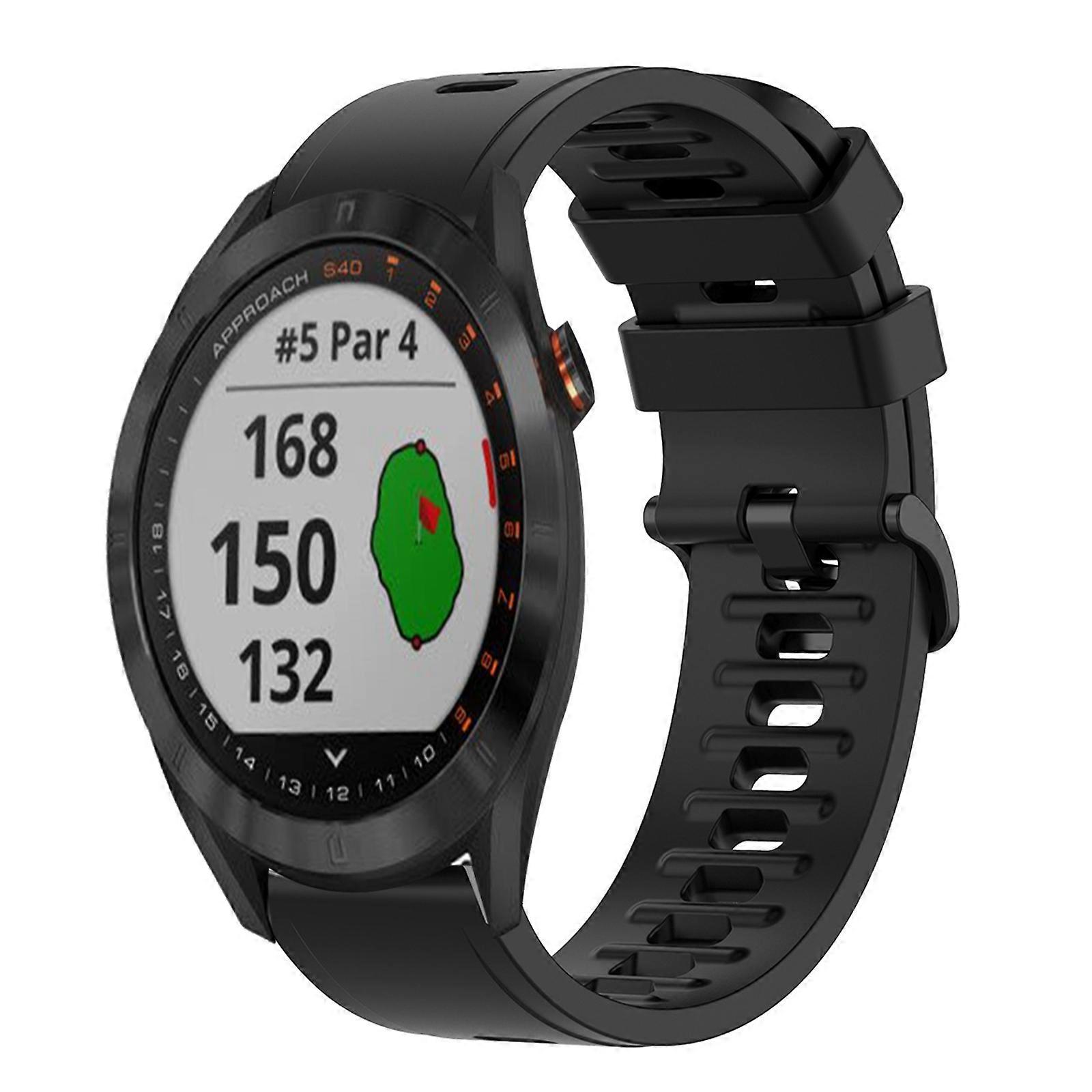 For Garmin Approach S40 20mm Solid Color Soft Silicone Watch Band