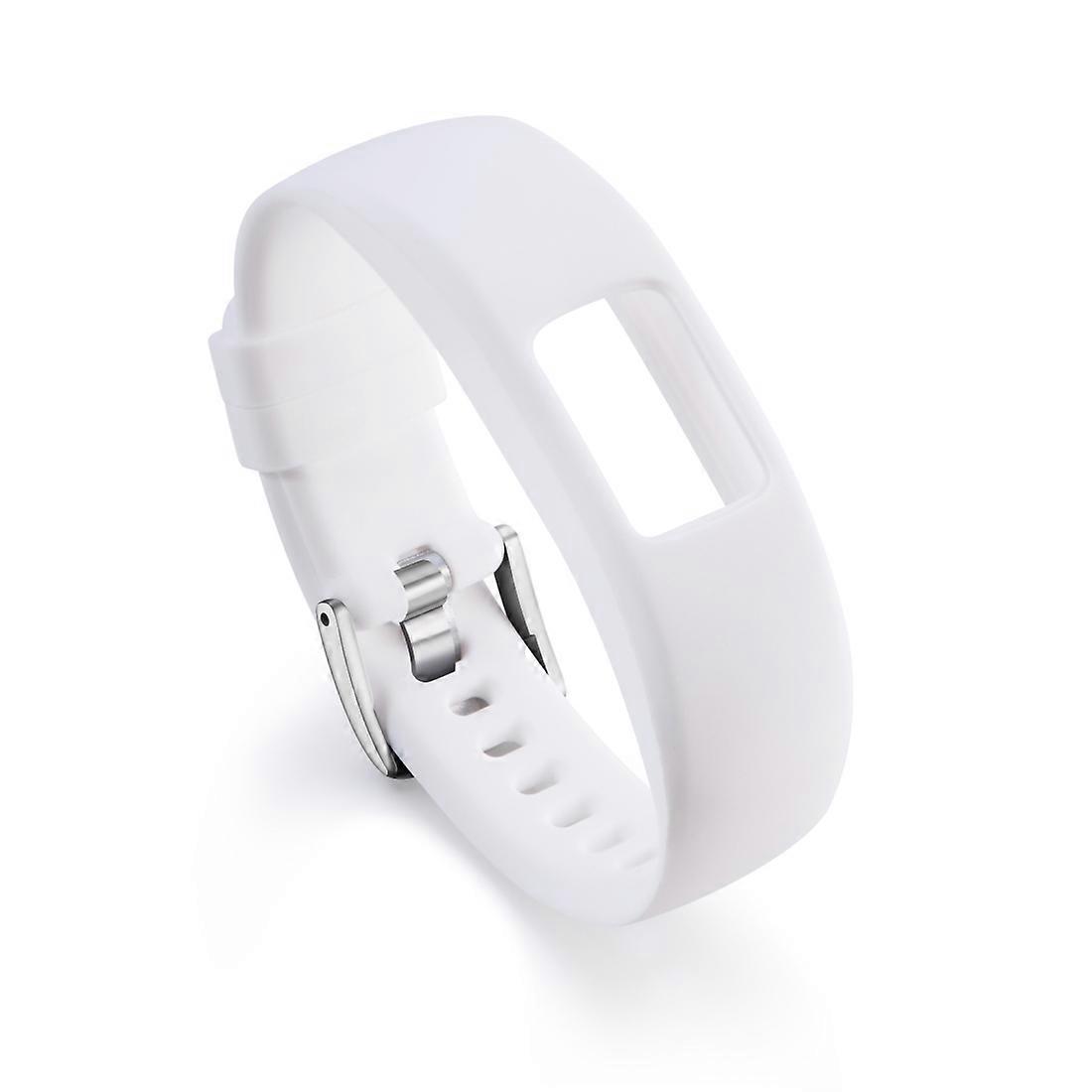 Pentru Garmin Vivofit 4 Gloss & Color Integrated Silicon Watch Band (Alb)