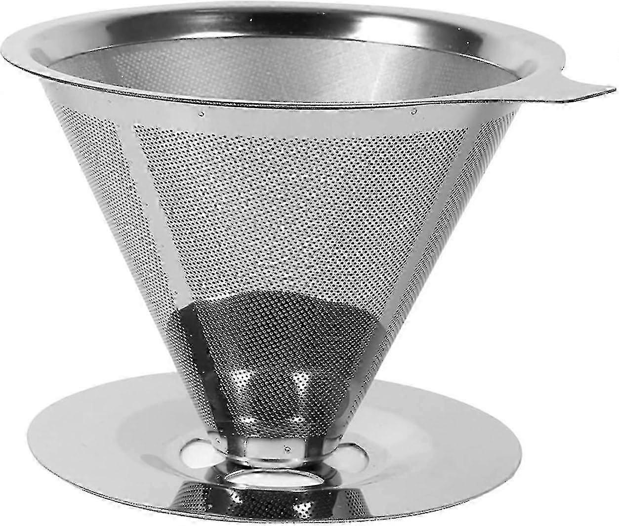 Coffee Drip Filter, Reusable 304 Stainless Steel Mesh Pour Over Coffee Cone Coffee Dripper Paperless Filter Coffee Maker
