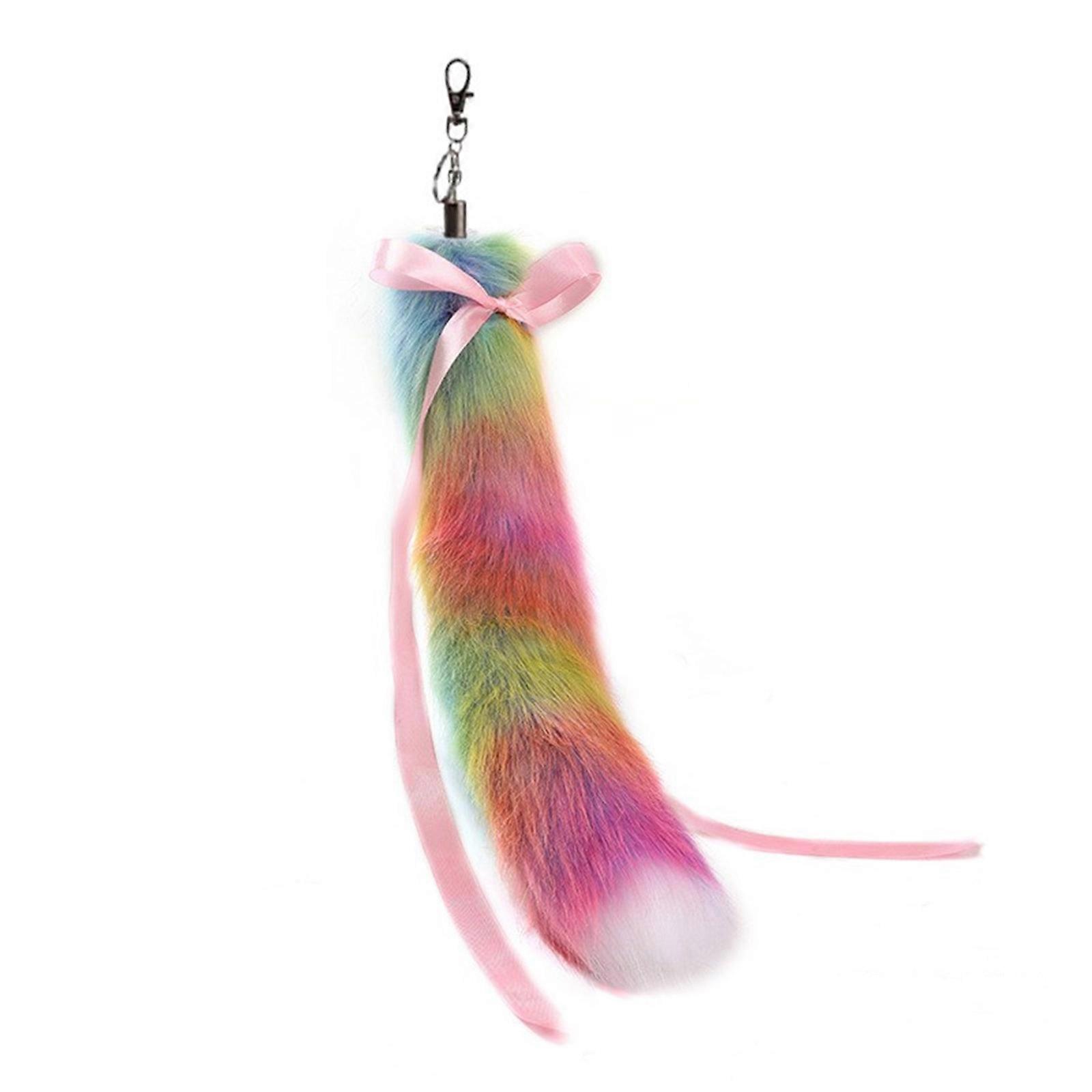 Foxes Tail Keychain Faux Furs Foxes Tail Keyring Soft Furry Bag Charm Hanging Pendant Key Handbag Backpack Accessory number 3
