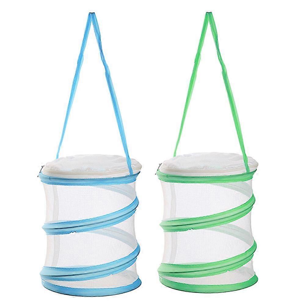 2pcs Zippered Butterfly Habitat Cage Foldable Insect Butterfly Cylinder Mesh Cages